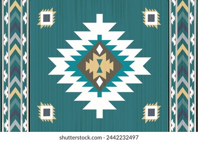 Vector tribal navajo patrón sin fisuras. Adorno nativo americano. Estilo étnico de decoración suroccidental. Adorno geométrico boho. Vector patrón sin fisuras. Manta mexicana, alfombra. Ilustración de alfombra tejida