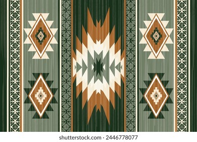 Patrón sin fisuras de Vector tribal navajo. Adorno nativo americano. Estilo étnico de decoración suroccidental. Adorno geométrico boho. Vector sin patrón. Manta mexicana, alfombra. Ilustración de alfombra tejida. Entrada