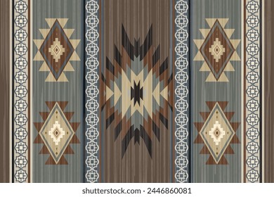 Navajo tribal vector seamless pattern. Native American ornament. Ethnic South Western decor style. Boho geometric ornament. Vector seamless pattern. Mexican blanket, rug. Woven carpet illustration. In