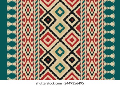 Navajo tribal vector seamless pattern. Native American ornament. Ikat Ethnic South Western deco style. Boho geometric ornament. Vector seamless pattern. Mexican blanket, rug. Woven carpet.