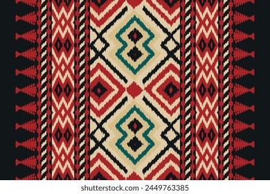 Navajo tribal vector seamless pattern. Native American ornament. Ikat Ethnic South Western deco style. Boho geometric ornament. Vector seamless pattern. Mexican blanket, rug. Woven carpet.