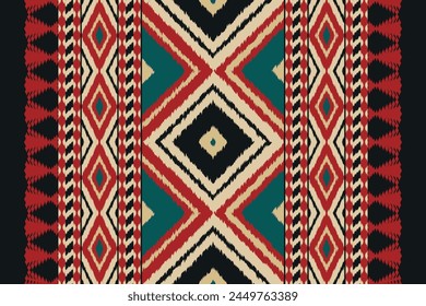 Navajo tribal vector seamless pattern. Native American ornament. Ikat Ethnic South Western deco style. Boho geometric ornament. Vector seamless pattern. Mexican blanket, rug. Woven carpet.