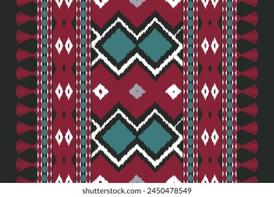 Navajo tribal vector seamless pattern. Native American ornament. Ikat Ethnic South Western deco style. Boho geometric ornament. Vector seamless pattern. Mexican blanket, rug. Woven carpet.