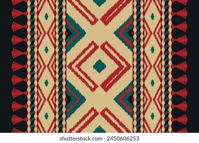 Navajo tribal vector seamless pattern. Native American ornament. Ikat Ethnic South Western deco style. Boho geometric ornament. Vector seamless pattern. Mexican blanket, rug. Woven carpet.