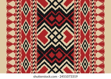 Navajo tribal vector seamless pattern. Native American ornament. Ikat Ethnic South Western deco style. Boho geometric ornament. Vector seamless pattern. Mexican blanket, rug. Woven carpet.