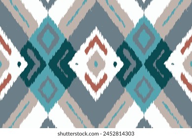 Navajo tribal vector seamless pattern. Native American ornament. Ikat Ethnic South Western deco style. Boho geometric ornament. Vector seamless pattern. Mexican blanket, rug. Woven carpet.