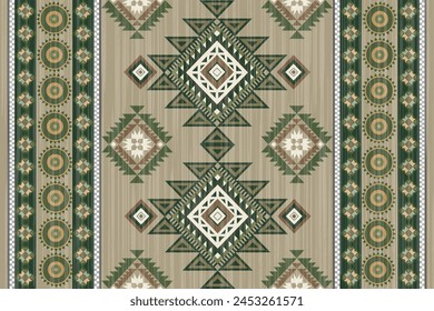 Navajo tribal vector seamless pattern. Native American ornament. Ethnic South Western decor style. Ikat Boho geometric ornament. Vector seamless pattern. Mexican blanket, rug. Woven carpet