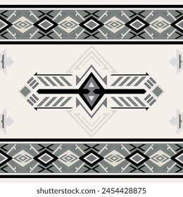 Navajo tribal vector seamless pattern. Native American ornament. Ethnic South Western decor style. Boho geometric ornament. Vector seamless pattern. Mexican blanket, rug. Woven carpet