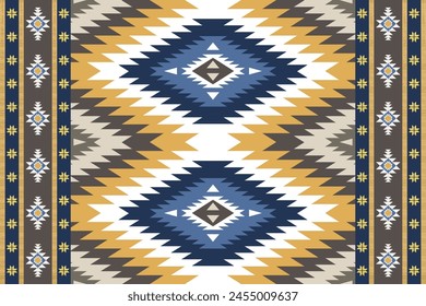 Navajo tribal vector seamless pattern. Native American ornament. Ethnic South Western decor style. Boho geometric ornament. Vector seamless pattern. Mexican blanket, rug. Woven carpet illustration