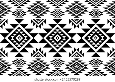 Navajo tribal vector seamless pattern. Native American ornament. Ethnic South Western decor style. Boho geometric ornament. Vector seamless pattern. Mexican blanket, rug. Woven carpet illustration.