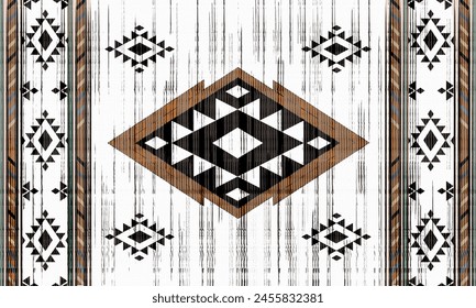 Navajo tribal vector seamless pattern. Native American ornament. Ethnic South Western decor style. Boho geometric ornament. Vector seamless pattern. Mexican blanket, rug. Woven carpet illustration