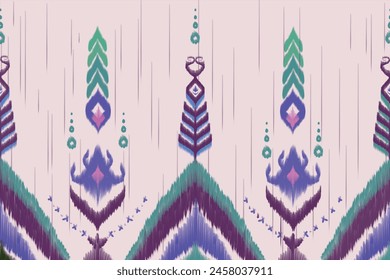 Navajo tribal vector seamless pattern. Native American ornament. Ethnic South Western decor style. Ikat Boho geometric ornament. Vector seamless pattern. Mexican blanket, rug. Woven carpet