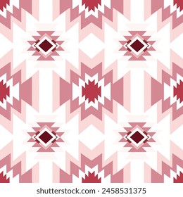 Patrón sin fisuras de Vector tribal navajo. Adorno nativo americano. Estilo étnico de decoración suroccidental. Adorno geométrico boho. Vector sin patrón. Manta mexicana, alfombra. Ilustración de alfombra tejida.