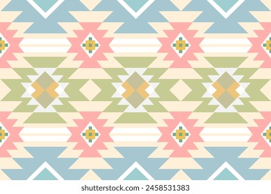 Navajo tribal vector seamless pattern. Native American ornament. Ethnic South Western decor style. Boho geometric ornament. Vector seamless pattern. Mexican blanket, rug. Woven carpet illustration.