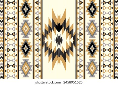 Navajo tribal vector seamless pattern. Native American ornament. Ethnic South Western decor style. Ikat Boho geometric ornament. Vector seamless pattern. Mexican blanket, rug. Woven carpet