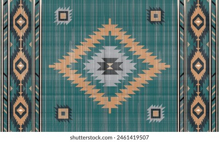 Navajo tribal vector seamless pattern. Native American ornament. Ethnic South Western decor style. Boho geometric ornament. Vector seamless pattern. Mexican blanket, rug. Woven carpet illustration	
