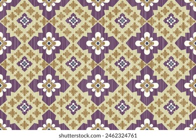 Navajo tribal vector seamless pattern. Native American ornament. Ethnic South Western decor style. Ikat Boho geometric ornament. Vector seamless pattern. Mexican blanket, rug. Woven carpet