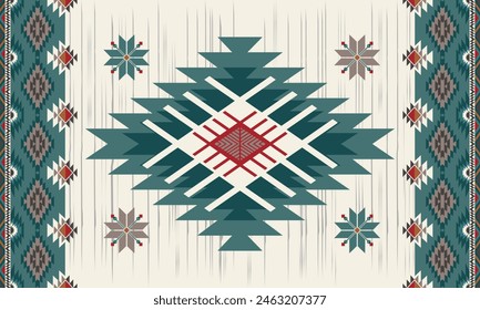 Navajo tribal vector seamless pattern. Native American ornament. Ethnic South Western decor style. Boho geometric ornament. Vector seamless pattern. Mexican blanket, rug. Woven carpet illustration