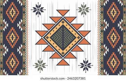 Navajo tribal vector seamless pattern. Native American ornament. Ethnic South Western decor style. Boho geometric ornament. Vector seamless pattern. Mexican blanket, rug. Woven carpet illustration