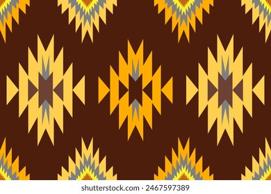 Navajo tribal vector seamless pattern. Native American ornament. Ethnic South Western decor style. Boho geometric ornament. Vector seamless pattern. Mexican blanket, rug. Woven carpet illustration.