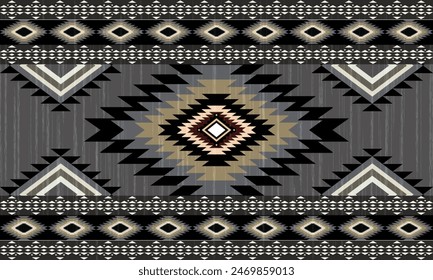 Navajo tribal vector seamless pattern. Native American ornament. Ethnic South Western decor style. Boho geometric ornament. Vector seamless pattern. Mexican blanket, rug. Woven carpet illustration