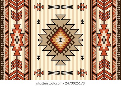 Navajo tribal vector seamless pattern. Native anmericn ornament. Ethnic South Western decor style. Boho geometric ornament. Vector seamless pattern. Mexican blanket, rug. Woven carpet illustration.