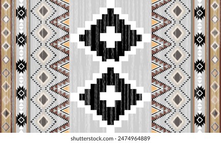 Navajo tribal vector seamless pattern. Native American ornament. Ethnic South Western decor style. Boho geometric ornament. Vector seamless pattern. Mexican blanket, rug. Woven carpet illustration