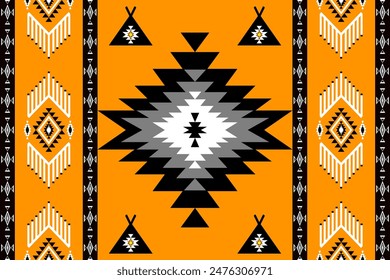 Navajo tribal vector seamless pattern. Native ornament. Ethnic south western decor style. Boho geometric ornament. Vector seamless pattern. Mexican blanket, rug. Woven carpet illustration