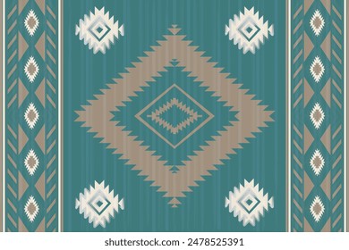 Navajo tribal vector seamless pattern. Native American ornament. Ethnic South Western decor style. Boho geometric ornament. Vector seamless pattern. Mexican blanket, rug. Woven carpet.