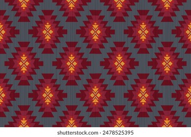 Navajo tribal vector seamless pattern. Native American ornament. Ethnic South Western decor style. Boho geometric ornament. Vector seamless pattern. Mexican blanket, rug. Woven carpet.