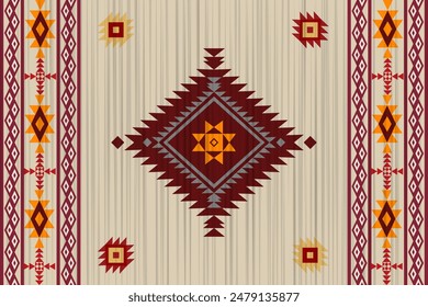 Navajo tribal vector seamless pattern. Native American ornament. Ethnic South Western decor style. Boho geometric ornament. Vector seamless pattern. Mexican blanket, rug. Woven carpet.