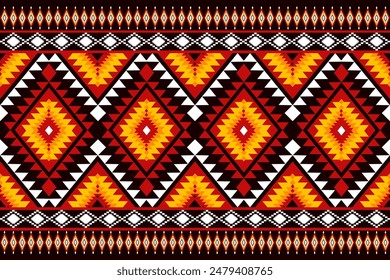 Navajo tribal vector seamless pattern. Native American ornament. Ethnic South Western decor style. Boho geometric ornament.