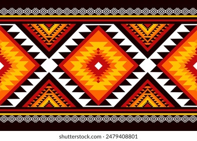 Navajo tribal vector seamless pattern. Native American ornament. Ethnic South Western decor style. Boho geometric ornament.