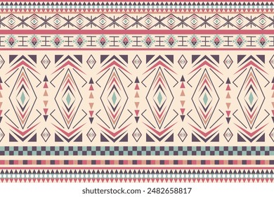 Navajo tribal vector seamless pattern. Native American ornament. Ethnic South Western decor style. Boho geometric ornament. Vector seamless pattern. Mexican blanket, rug. Woven carpet illustration