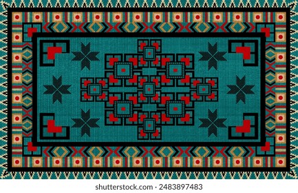 Navajo tribal vector seamless pattern. Native American ornament. Ethnic South Western decor style. Boho geometric ornament. Vector seamless pattern. Mexican blanket, rug. Geometric illustration