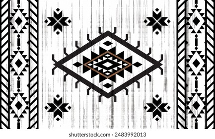 Navajo tribal vector seamless pattern. Native American ornament. Ethnic South Western decor style. Boho geometric ornament. Vector seamless pattern. Mexican blanket, rug. Woven carpet illustration