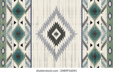 Patrón sin fisuras de Vector tribal navajo. Adorno nativo americano. Estilo étnico de decoración suroccidental. Adorno geométrico boho. Vector sin patrón. Manta mexicana, alfombra. Ilustración de alfombra tejida