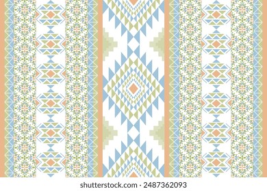 Navajo tribal vector seamless pattern. Native American ornament. Ethnic South Western decor style. Ikat Boho geometric ornament. Vector seamless pattern. Mexican blanket, rug. Woven carpet