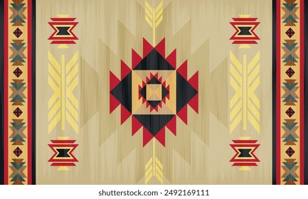 Navajo tribal vector seamless pattern, Native American ornament, Ethnic South Western decor style, Boho geometric ornament, Vector seamless pattern, Mexican blanket, rug, Woven carpet illustration