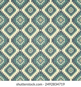 Navajo tribal vector seamless pattern. Native American ornament. Ethnic South Western decor style. Boho geometric ornament. Vector seamless pattern. Mexican blanket, rug. Woven carpet illustration