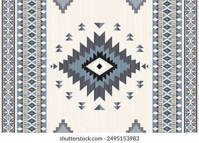 Navajo tribal vector seamless pattern. Native American ornament. Ethnic South Western decor style. Ikat Boho geometric ornament. Vector seamless pattern. Mexican blanket, rug. Woven carpet