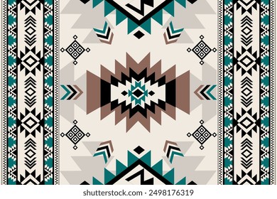 Navajo tribal vector seamless pattern. Native American ornament. Ethnic South Western decor style. Boho geometric ornament. Vector seamless pattern. Mexican blanket, rug. Woven carpet illustration