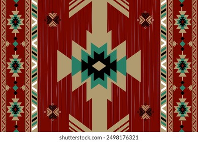 Navajo tribal vector seamless pattern. Native American ornament. Ethnic South Western decor style. Boho geometric ornament. Vector seamless pattern. Mexican blanket, rug. Woven carpet illustration