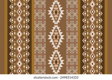 Navajo tribal vector seamless pattern. Native American ornament. Ethnic South Western decor style. Ikat Boho geometric ornament. Vector seamless pattern. Mexican blanket, rug. Woven carpet