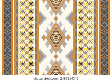 Navajo tribal vector seamless pattern. Native American ornament. Ethnic South Western decor style. Ikat Boho geometric ornament. Vector seamless pattern. Mexican blanket, rug. Woven carpet