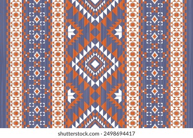 Navajo tribal vector seamless pattern. Native American ornament. Ethnic South Western decor style. Ikat Boho geometric ornament. Vector seamless pattern. Mexican blanket, rug. Woven carpet