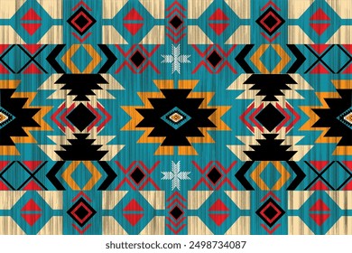 Navajo tribal vector seamless pattern. Native American ornament. Ethnic South Western decor style. Boho geometric ornament. Vector seamless pattern. Mexican blanket, rug. Woven carpet illustration