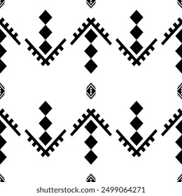 Navajo tribal vector seamless pattern. Native American ornament. Ethnic South Western decor style. Boho geometric ornament. Vector seamless pattern. Mexican blanket, rug. Woven carpet illustration.