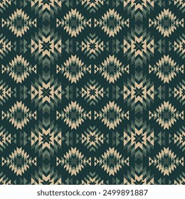 Patrón sin costuras de Vector tribal navajo. Ornamento nativo americano. Estilo étnico de decoración suroeste. Adorno geométrico boho. Patrón sin fisuras de Vector. Manta mexicana, alfombra. Alfombra tejida.