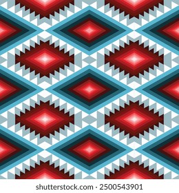 Navajo tribal vector seamless pattern. Native American ornament. Ethnic South Western decor style. Boho geometric ornament. Vector seamless pattern. Maxican blanket, rug. Woven carpet illustration.